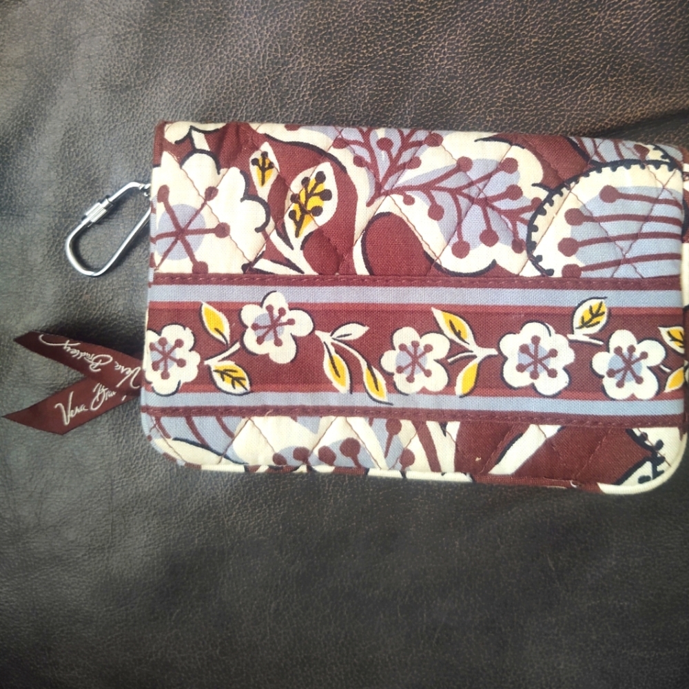 Vera Bradley Slate Blooms Fold over Kiss lock coin